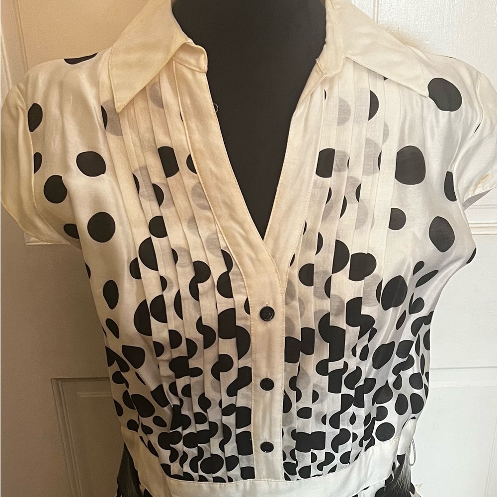 Black and white polka dot dress